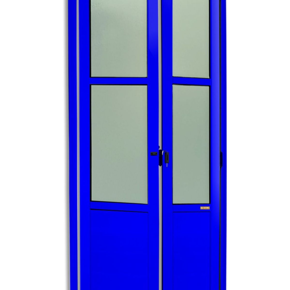 Porta Camarão e Vidro Alumínio Azul 2 Folhas Esquerda 210x80x4,6cm L.25, marca Brimak - Foto Principal