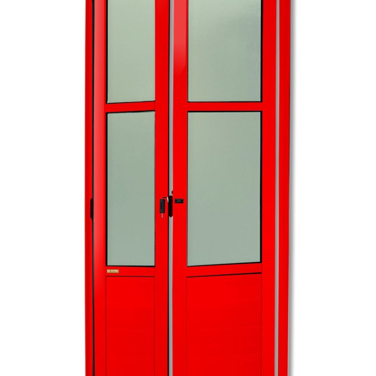 Porta Camarão e Vidro Alumínio Vermelho 2 Folhas Direita 210x80x4,6cm L.25, marca Brimak - Foto Principal