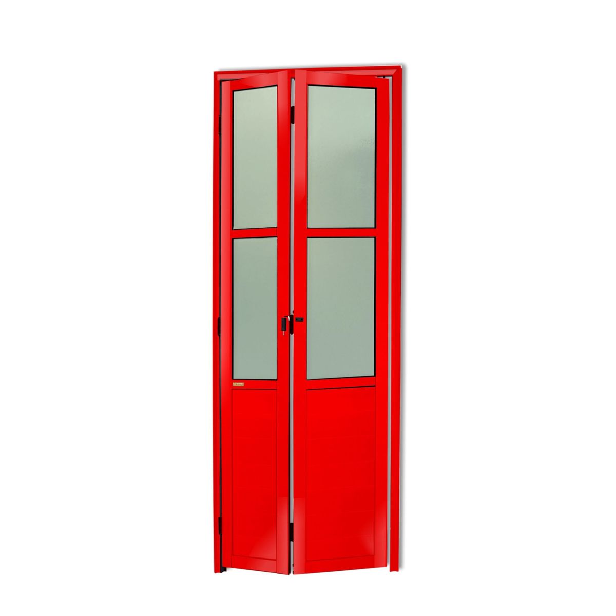 Porta Camarão e Vidro Alumínio Vermelho 2 Folhas Direita 210x80x4,6cm L.25, marca Brimak - Foto Principal