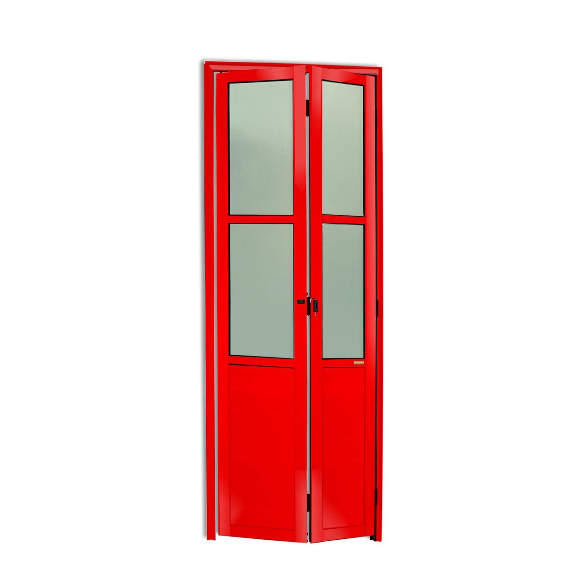 Porta Camarão e Vidro Alumínio Vermelho 2 Folhas Esquerda 210x80x4,6cm L.25, marca Brimak - Foto Principal