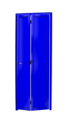 Porta Camaro Alumnio Azul 2 Folhas Direita 210x60x4,6cm L.25
