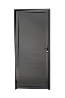 Porta Lambri Fechadura Alumnio Cinza Direita 210x80x4,6cm Super 25