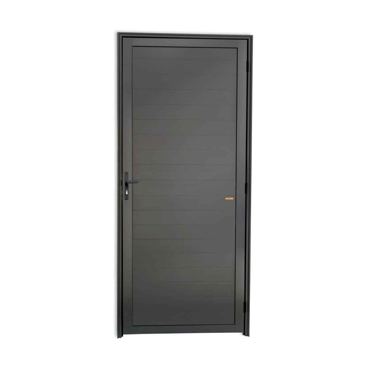 Porta Lambri Fechadura Alumínio Cinza Esquerda 210x80x4,6cm Super 25, marca Brimak - Foto Principal