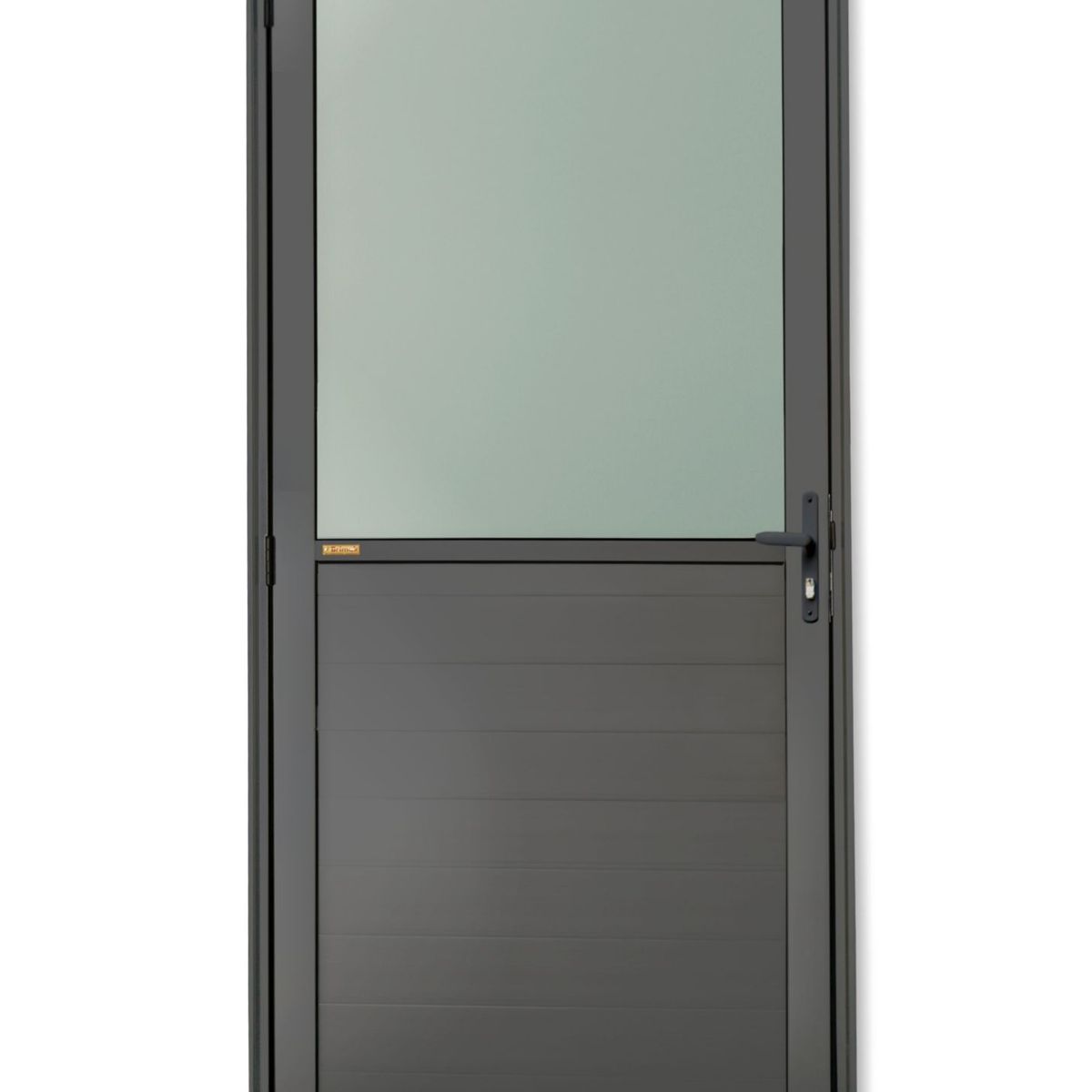 Porta Meio Vidro Lambri Alumínio Cinza Direita 210x90x4,6cm Super 25, marca Brimak - Foto Principal