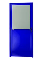 Porta Meio Vidro Lambri Alumínio Azul Direita 210x90x4,6cm Super 25