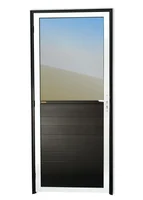 Porta Meio Vidro Lambri Alumínio Mix Preto Direita 210x90x4,6cm Super 25