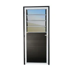 Porta Basulante Lambri Alumínio Mix Preto Direita 210x86x4,6cm Super 25