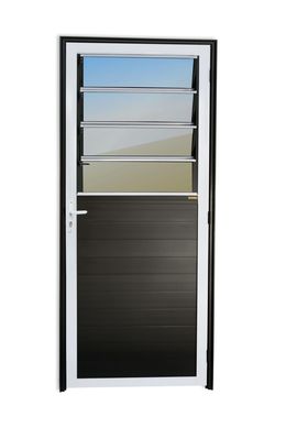 Porta Basulante Lambri Alumnio Mix Preto Esquerda 210x86x4,6cm Super 25
