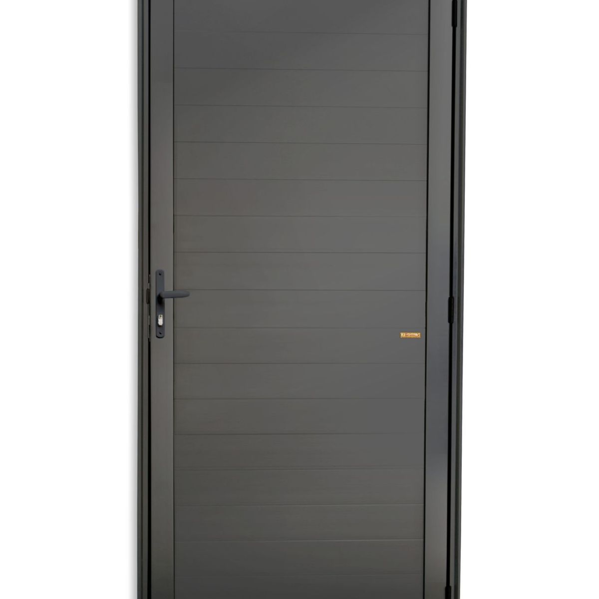 Porta Lambri Fechadura Alumínio Cinza Esquerda 210x90x4,6cm Super 25, marca Brimak - Foto Principal