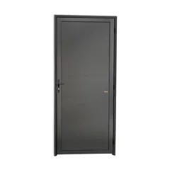 Porta Lambri Fechadura Alumínio Cinza Esquerda 210x90x4,6cm Super 25