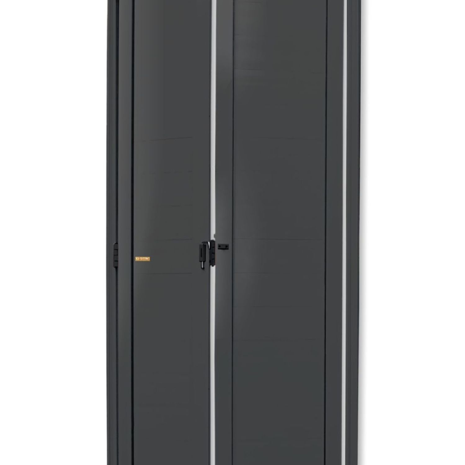 Porta Camarão Alumínio Cinza 2 Folhas Direita 210x80x4,6cm L.25