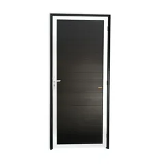 Porta Lambri Fechadura Alumínio Mix Preto Esquerda 210x90x4,6cm Super 25
