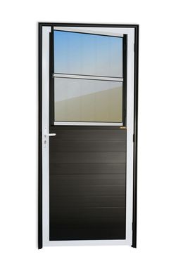 Porta Postigo Lambri Alumnio Mix Preto Esquerda 210x86x4,6cm Super 25