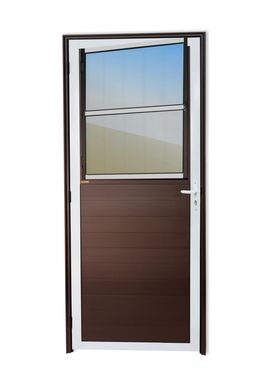 Porta Postigo Lambri Alumnio Mix Corten Direita 210x86x4,6cm Super 25