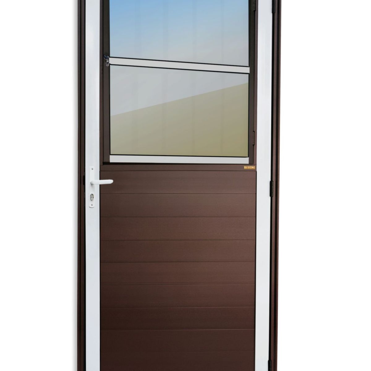 Porta Postigo Lambri Alumínio Mix Corten Esquerda 210x86x4,6cm Super 25, marca Brimak - Foto Principal