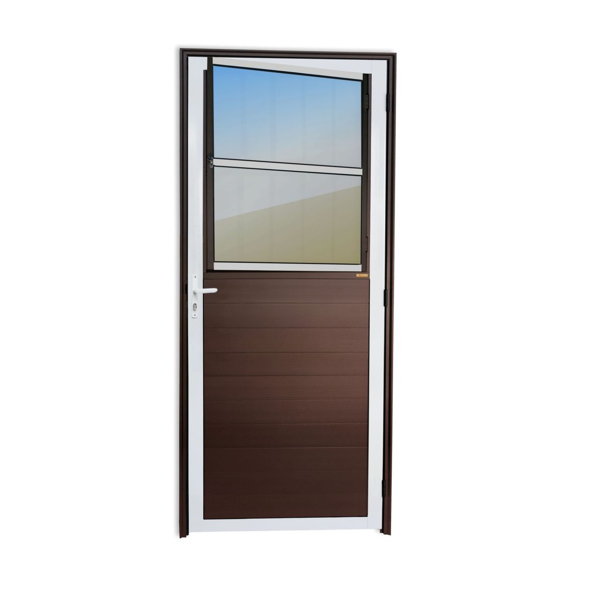 Porta Postigo Lambri Alumínio Mix Corten Esquerda 210x86x4,6cm Super 25, marca Brimak - Foto Principal