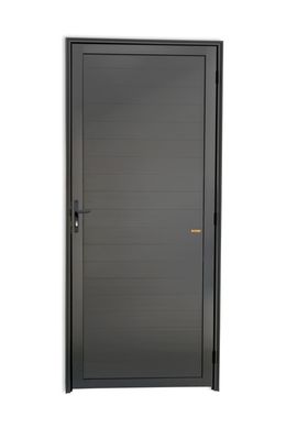 Porta Lambri Fechadura Alumnio Cinza Esquerda 210x100x4,6cm Super 25
