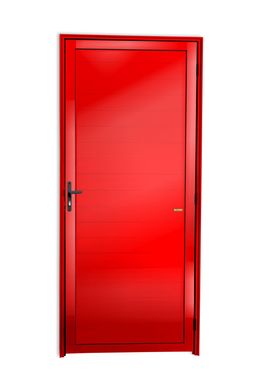 Porta Lambri Fechadura Alumnio Vermelho Esquerda 210x100x4,6cm Super 25