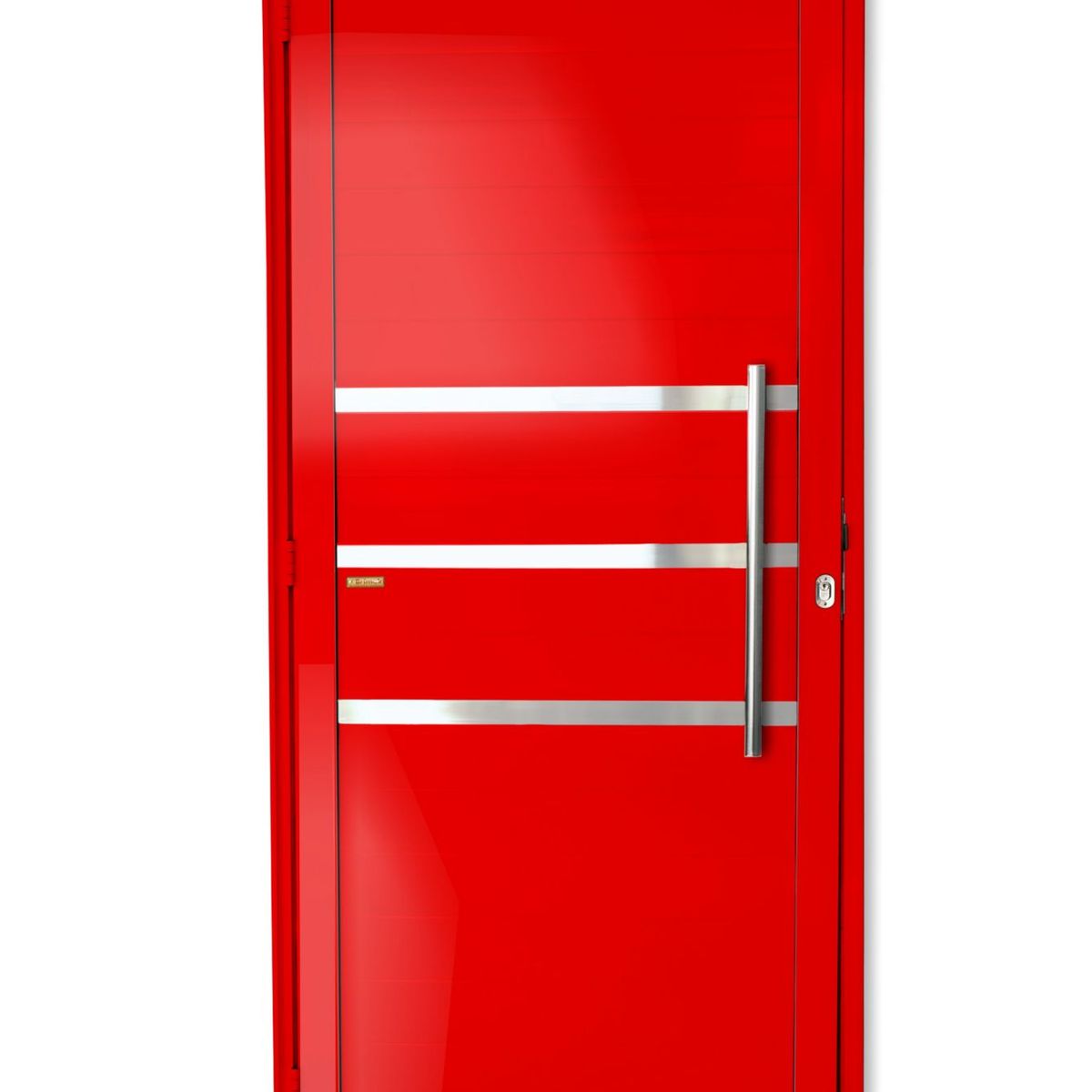 Porta Lambri e Friso Alumínio Vermelho Direita 210x80x4,6cm Super 25, marca Brimak - Foto Principal