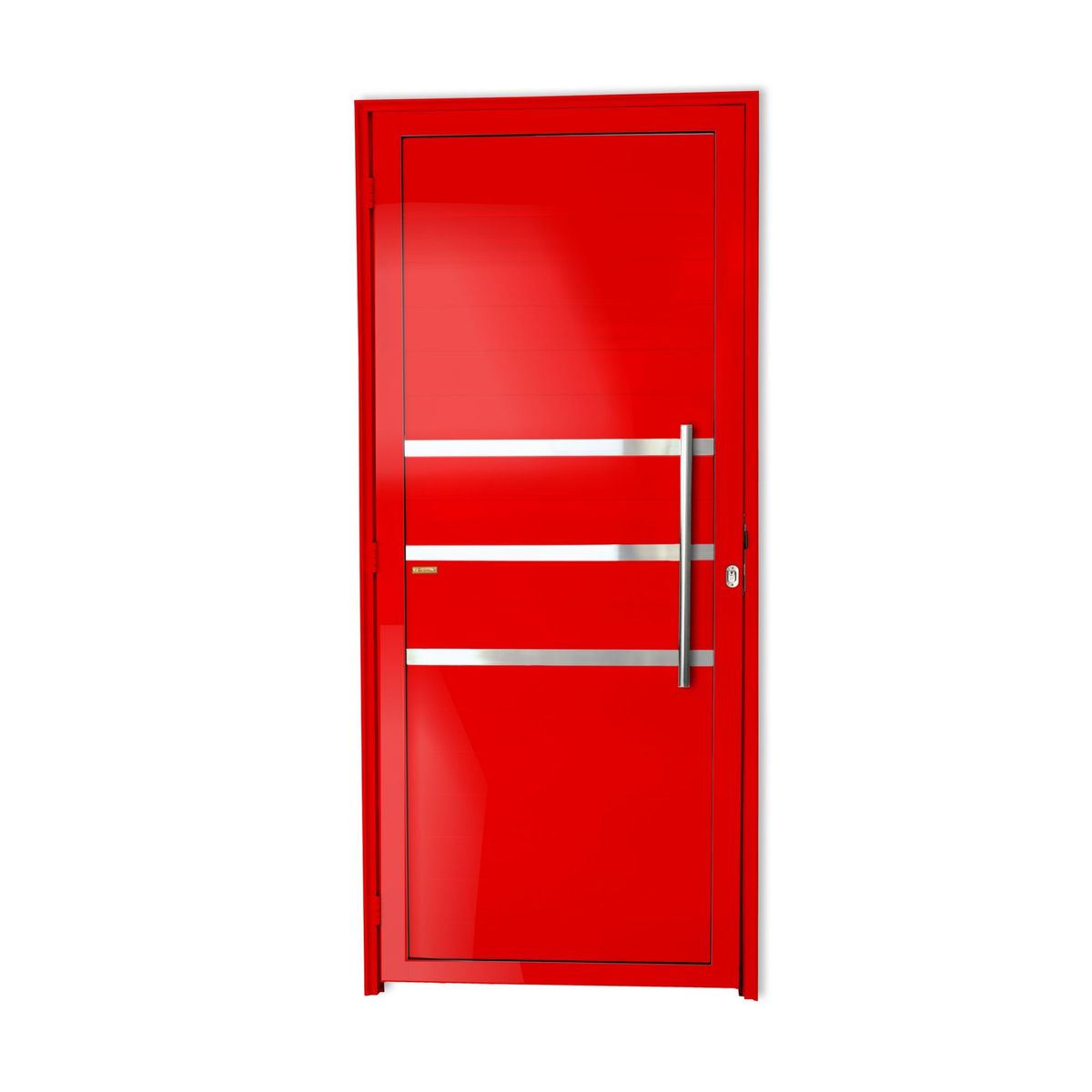 Porta Lambri e Friso Alumínio Vermelho Direita 210x80x4,6cm Super 25, marca Brimak - Foto Principal