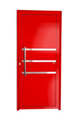 Porta Lambri e Friso Alumnio Vermelho Esquerda 210x80x4,6cm Super 25