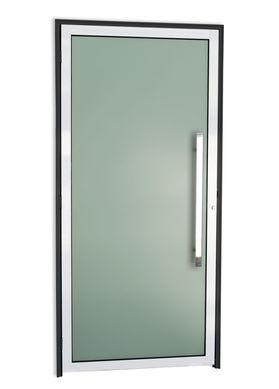 Porta de Vidro e Puxador Alumnio Mix Preto Direita 210x90x4,6cm Super 25