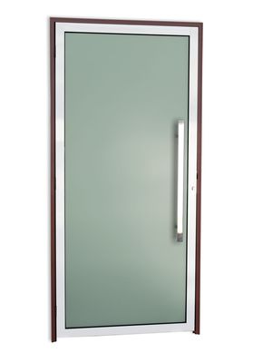 Porta de Vidro e Puxador Alumnio Mix Corten Direita 210x90x4,6cm Super 25
