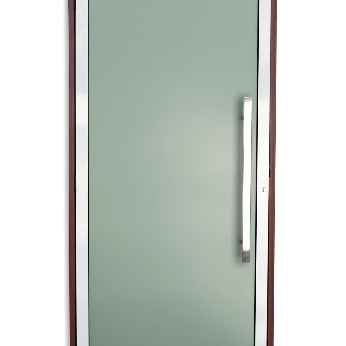 Porta de Vidro e Puxador Alumínio Mix Corten Direita 210x90x4,6cm Super 25, marca Brimak - Foto Principal