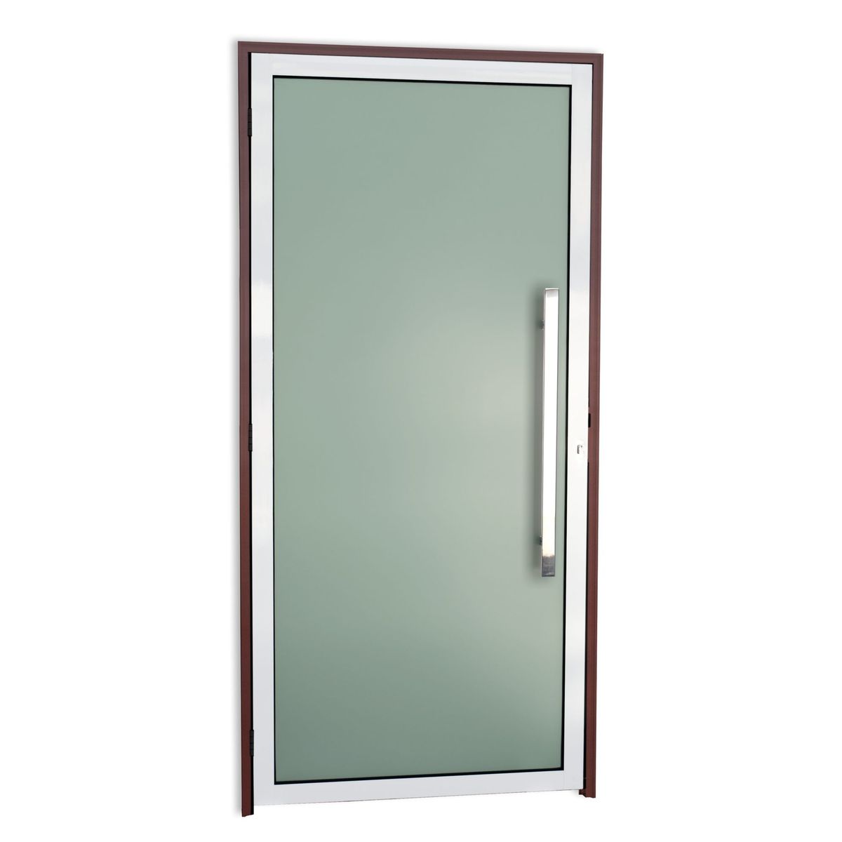 Porta de Vidro e Puxador Alumínio Mix Corten Direita 210x90x4,6cm Super 25, marca Brimak - Foto Principal
