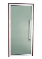 Porta de Vidro e Puxador Alumínio Mix Corten Direita 210x90x4,6cm Super 25