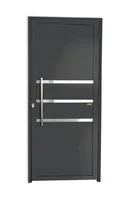 Porta Lambri e Friso Alumínio Cinza Esquerda 210x90x4,6cm Super 25