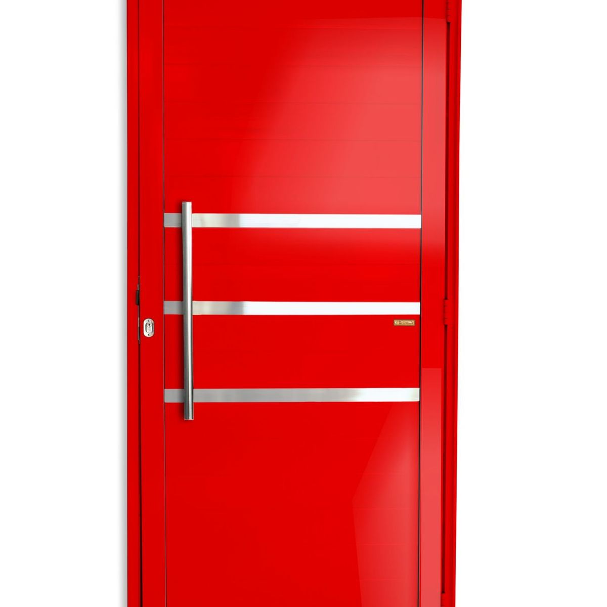 Porta Lambri e Friso Alumínio Vermelho Esquerda 210x90x4,6cm Super 25, marca Brimak - Foto Principal