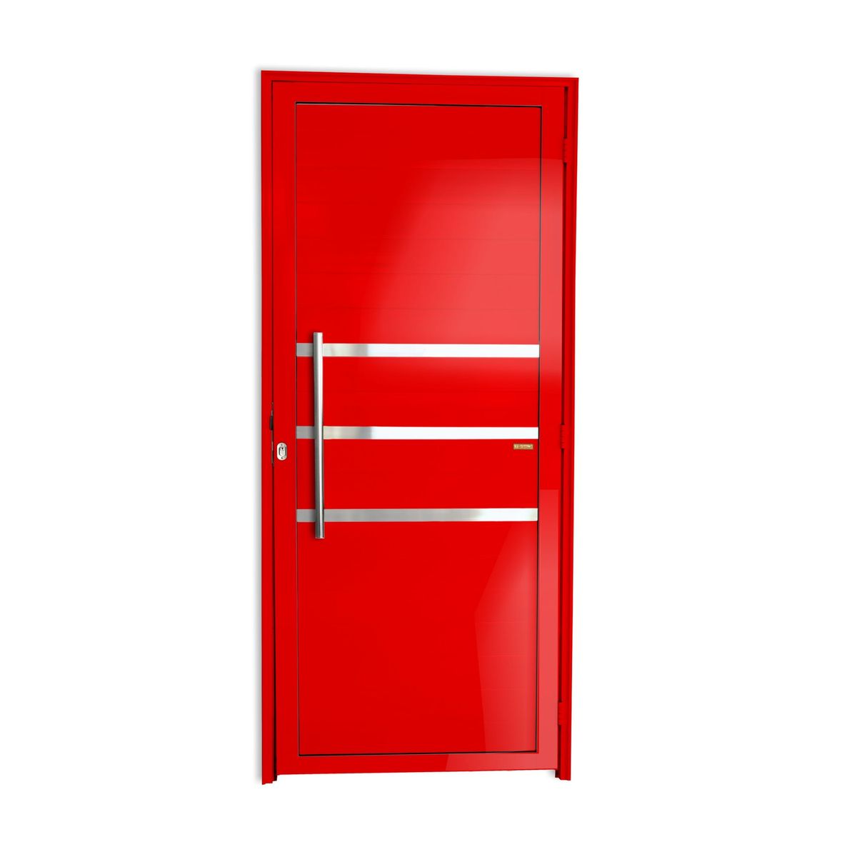 Porta Lambri e Friso Alumínio Vermelho Esquerda 210x90x4,6cm Super 25, marca Brimak - Foto Principal