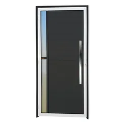 Porta Lambri e Visor Alumínio Mix Preto Direita 210x90x4,6cm Visione