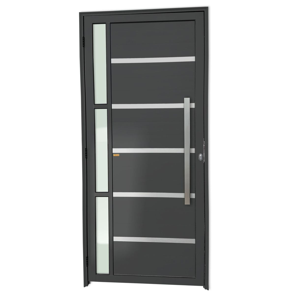 Porta Lambri e Friso e Visor Alumínio Cinza Direita 210x90x4,6cm Miraggio, marca Brimak - Foto Principal