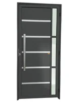 Porta Lambri e Friso e Visor Alumínio Cinza Esquerda 210x90x4,6cm Miraggio