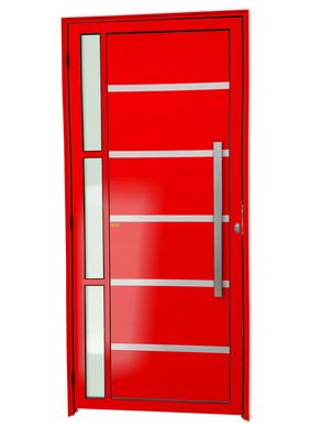 Porta Lambri e Friso e Visor Alumnio Vermelho Direita 210x90x4,6cm Miraggio