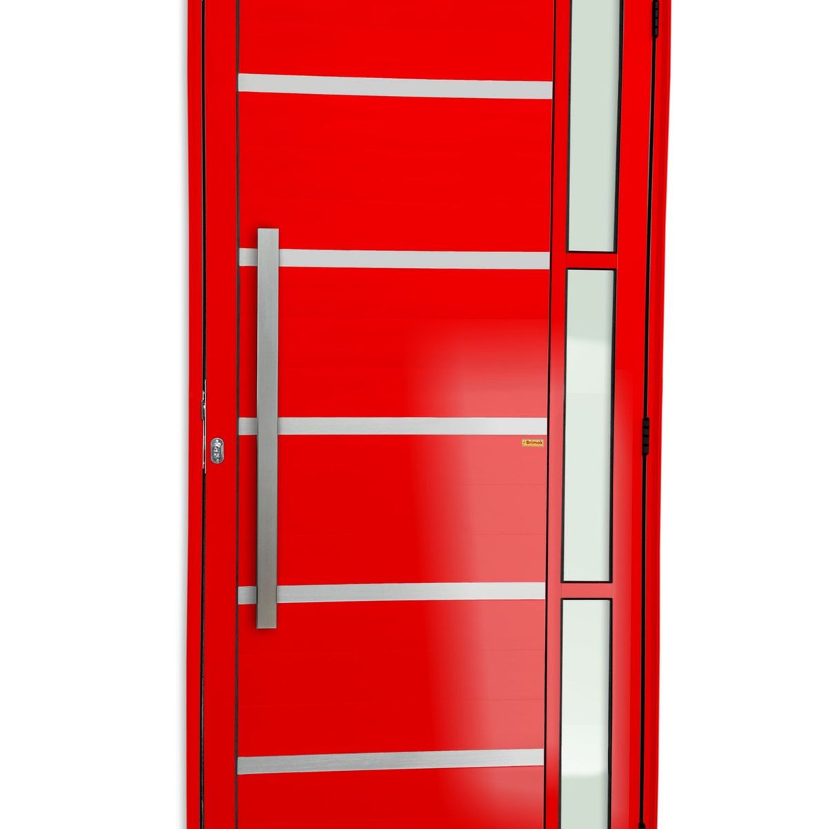 Porta Lambri e Friso e Visor Alumínio Vermelho Esquerda 210x90x4,6cm Miraggio, marca Brimak - Foto Principal