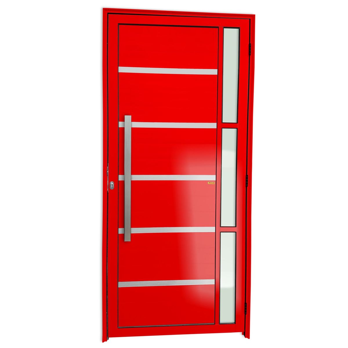 Porta Lambri e Friso e Visor Alumínio Vermelho Esquerda 210x90x4,6cm Miraggio, marca Brimak - Foto Principal