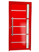 Porta Lambri e Friso e Visor Alumínio Vermelho Esquerda 210x90x4,6cm Miraggio
