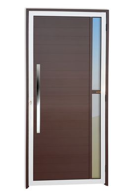 Porta Lambri e Visor Alumnio Mix Corten Esquerda 210x90x4,6cm Visione
