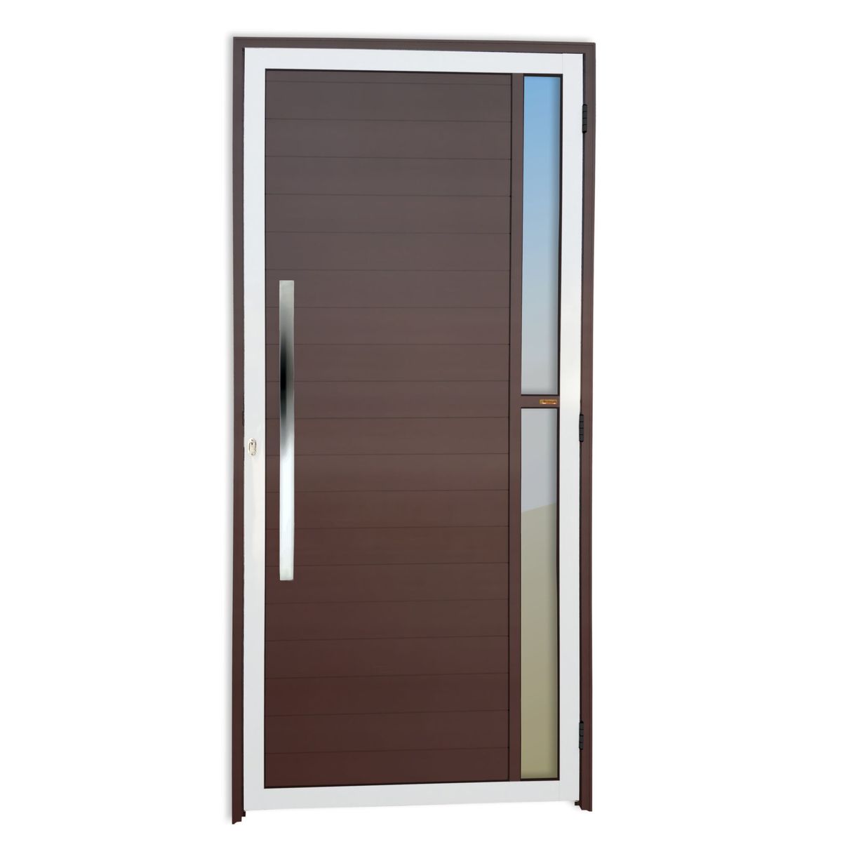 Porta Lambri e Visor Alumínio Mix Corten Esquerda 210x90x4,6cm Visione, marca Brimak - Foto Principal