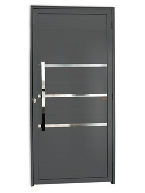 Porta Lambri e Friso Alumnio Cinza Esquerda 210x90x4,6cm Evolution