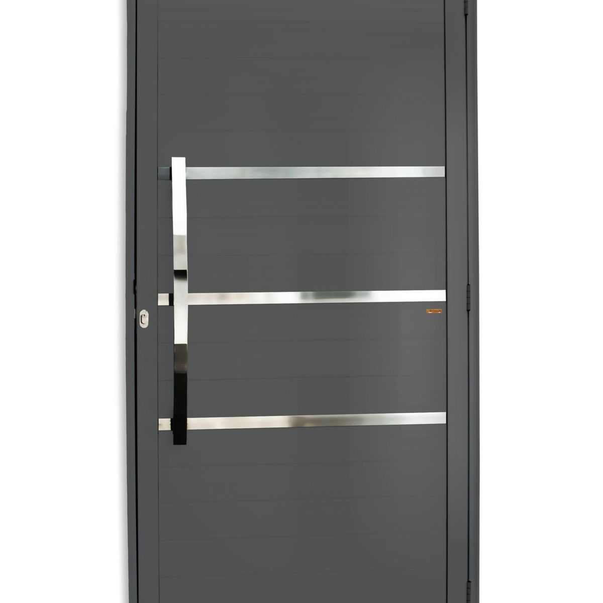 Porta Lambri e Friso Alumínio Cinza Esquerda 210x90x4,6cm Evolution, marca Brimak - Foto Principal