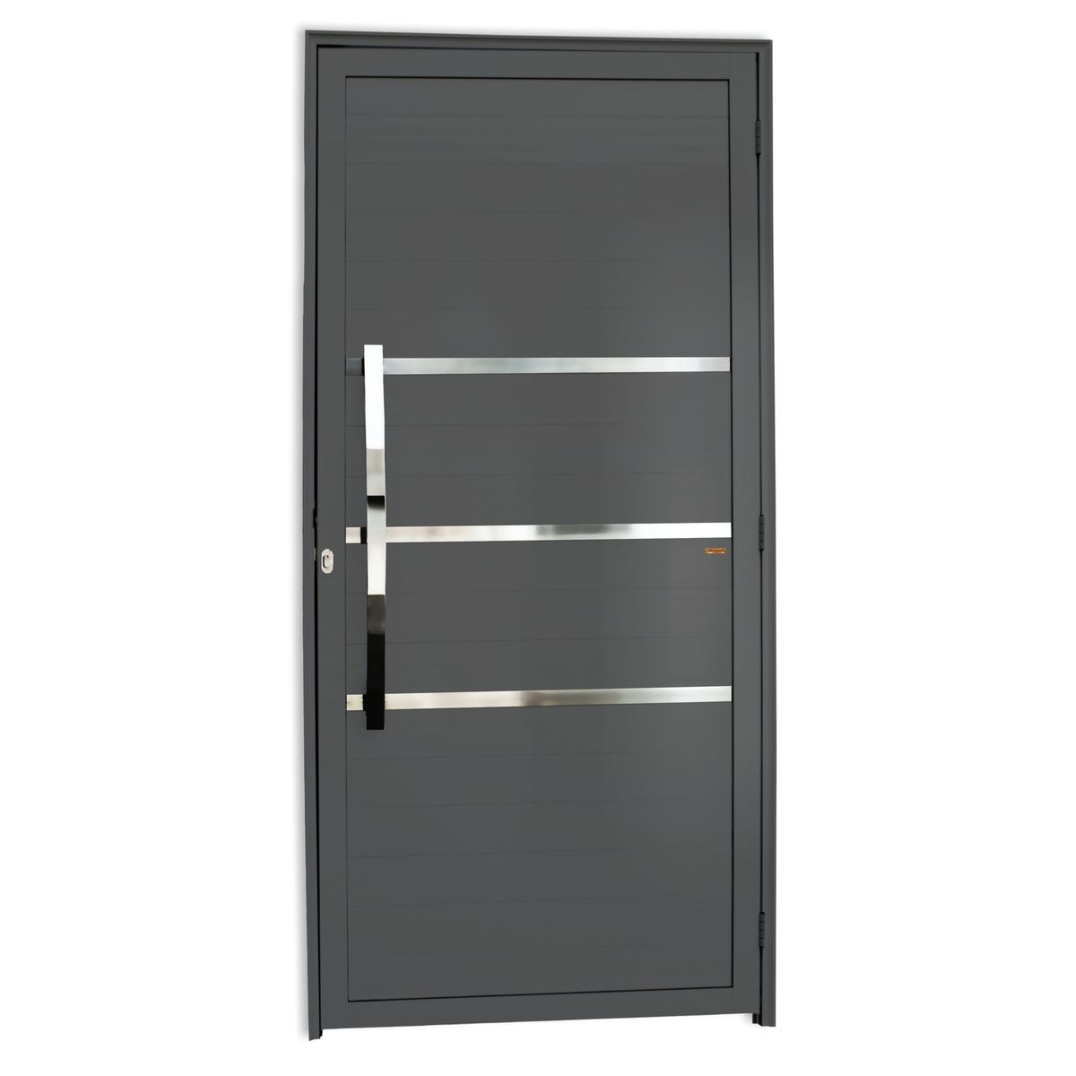 Porta Lambri e Friso Alumínio Cinza Esquerda 210x90x4,6cm Evolution, marca Brimak - Foto Principal