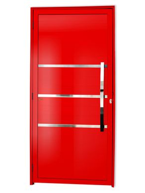 Porta Lambri e Friso Alumnio Vermelho Direita 210x90x4,6cm Evolution