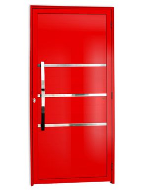 Porta Lambri e Friso Alumnio Vermelho Esquerda 210x90x4,6cm Evolution