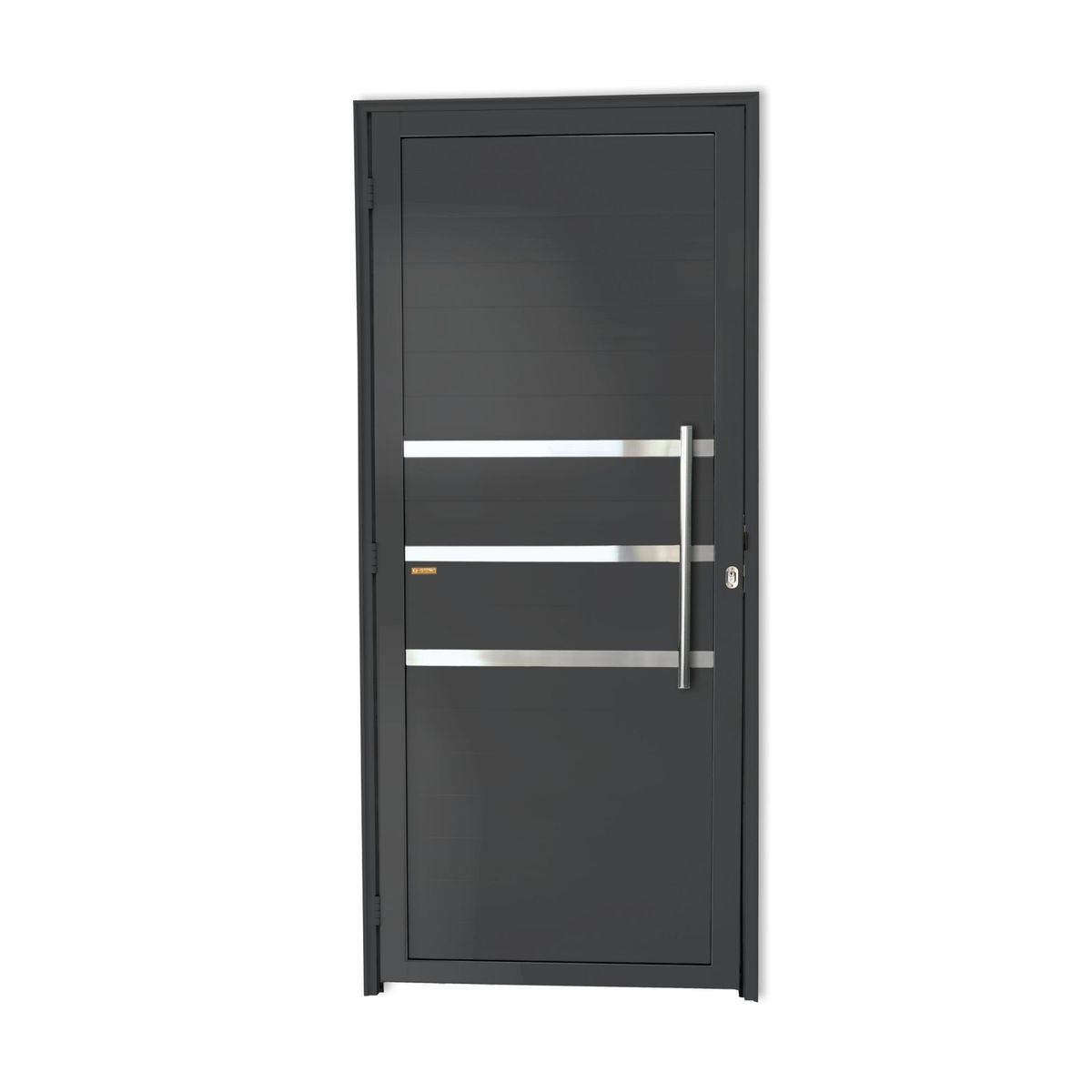 Porta Lambri e Friso Alumínio Cinza Direita 210x100x4,6cm Super 25, marca Brimak - Foto Principal