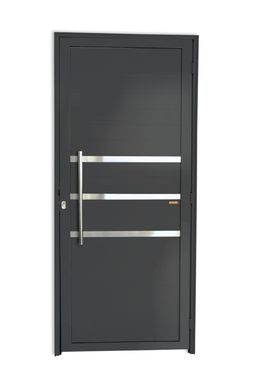 Porta Lambri e Friso Alumnio Cinza Esquerda 210x100x4,6cm Super 25