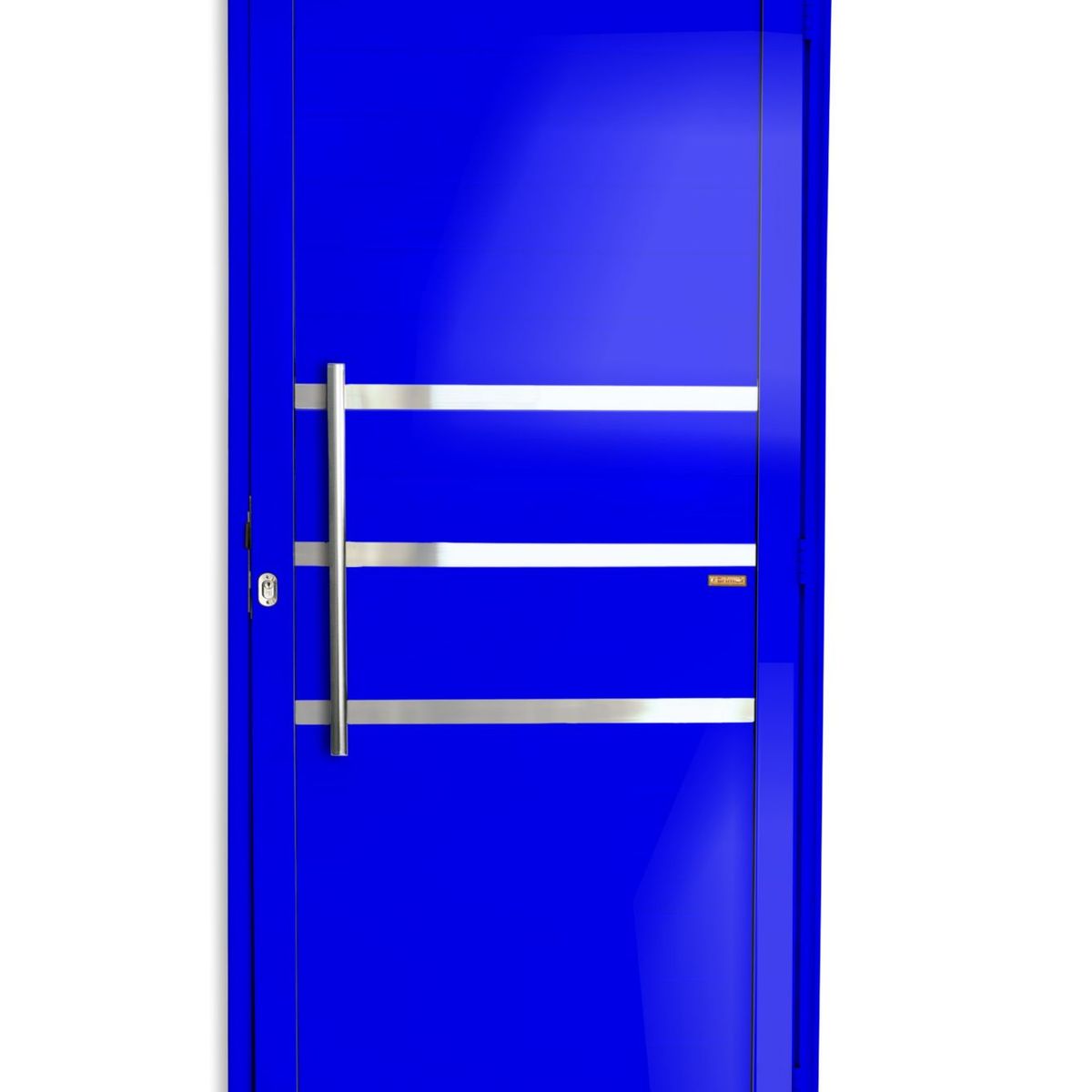 Porta Lambri e Friso Alumínio Azul Esquerda 210x100x4,6cm Super 25, marca Brimak - Foto Principal
